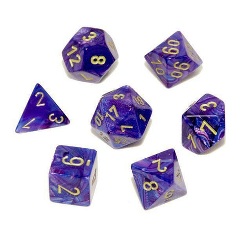 Chessex: Lustrous 7-Die Set - Purple/Gold