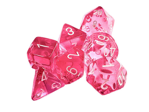 Chessex: Translucent 7-Die Set - Pink/White