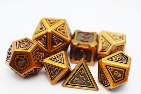 Foam Brain Games: Alchemist Metals: Gold - Metal RPG Dice Set
