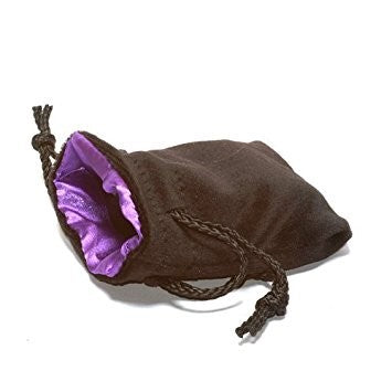 Black Velvet/Purple Satin Lined Dice Bag
