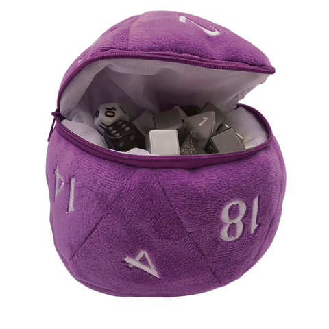 D20 Plush Dice Bag - Purple
