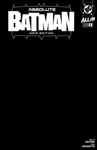 Absolute Batman Noir Edition #1 (One Shot) Cover B Black Blank Card Stock Variant