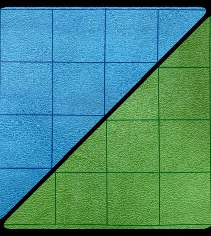 Chessex: Double-Sided Battlemat With 1 Inch Squares (Blue/Green)