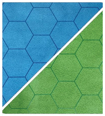Chessex: Double-Sided Battlemat With 1 Inch Squares/Hexes (Blue/Green)