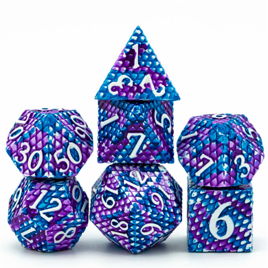 Foam Brain Games: Dragon Scale: Ice - Metal RPG Dice Set