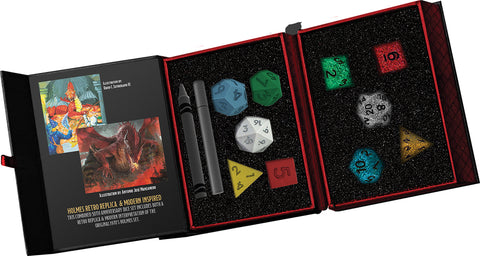 Dungeons & Dragons 50th Anniversary Dice: Retro Replica and Modern Inspired Set (10)