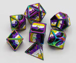 Foam Brain Games: Nonbinary Pride Flag - Metal RPG Dice Set