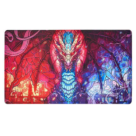 Stained Glass: Fire and Ice Dragon Playmat