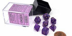 Borealis: Mini-Polyhedral Royal Purple/gold Luminary 7-Die Set