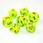 Vortex: Mini-Polyhedral Bright Green/black 7-Die Set