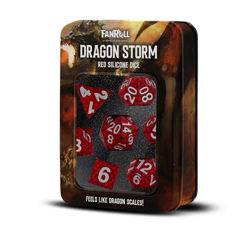 FanRoll: Dragon Storm Silicone Dice Set - Red Dragon Scales