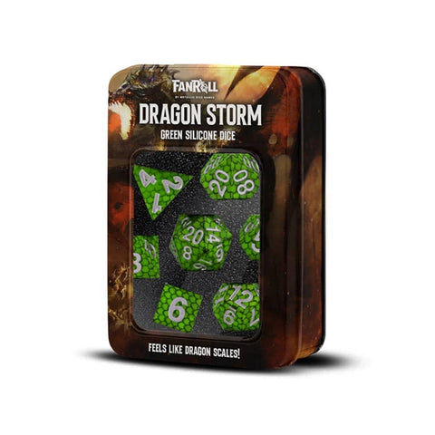 FanRoll: Dragon Storm Silicone Dice Set - Green Dragon Scales