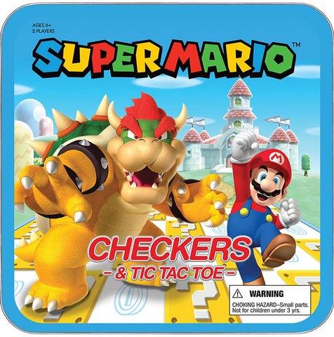 Checkers Super Mario vs Bowser Tic-Tac-Toe Combo Set