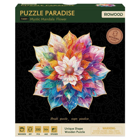 Mystic Mandala Flower Wooden Puzzle 200 Pieces