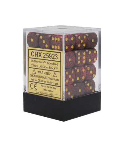 Chessex: Speckled 12mm D6 Block (36) - Mercury