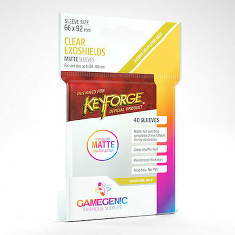 GAME GENIC SLEEVES: CLEAR MATTE KEYFORGE SIZE (40CT)