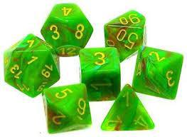 Chessex: Vortex 7-Die Set - Slime Yellow