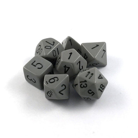 Chessex: Opaque 7-Die Set - Grey/Black