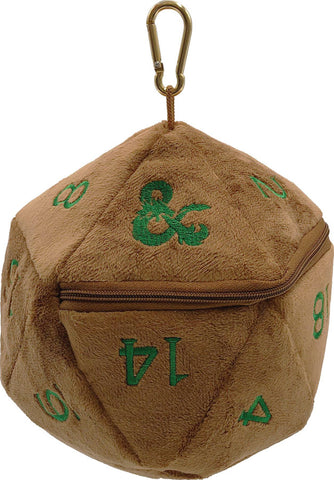 D20 Plush Dice Bag for Dungeons & Dragons - Copper and Green