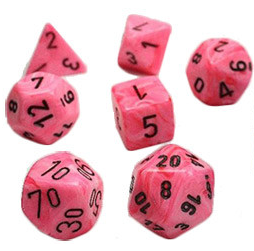 Chessex: Vortex 7-Die Set - Snow Pink/Black