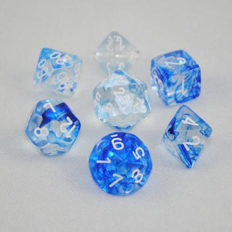 Chessex: Nebula 7-Die Set - Dark Blue/White