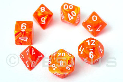 Chessex: Vortex 7-Die Set - Solar/White