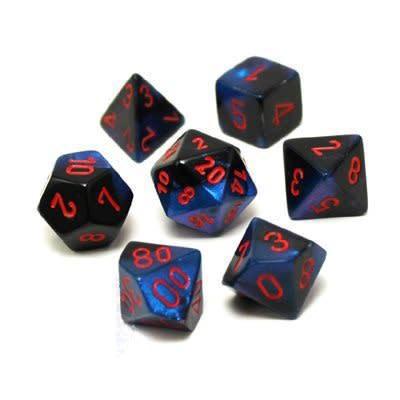 Chessex: Gemini 7-Die Set - Black Starlight/Red