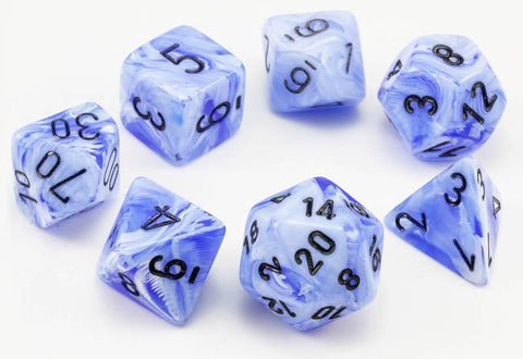 Chessex: Vortex 7-Die Set - Snow Blue/Black