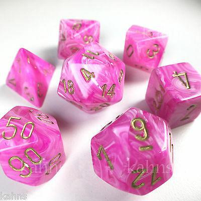 Chessex: Vortex 7-Die Set - Pink/Gold