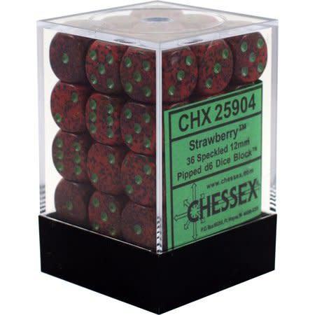 Chessex: Speckled 12mm D6 Block (36) - Strawberry