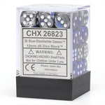 Chessex: Gemini 12mm D6 Block (36) - Blue Silver/White