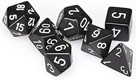 Chessex: Opaque 7-Die Set - Black/White