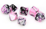 Chessex: Gemini 7-Die Set - Black Pink/White