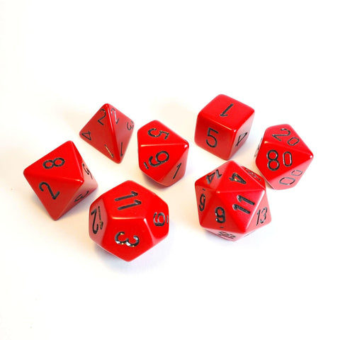 Chessex: Opaque 7-Die Set - Red/Black