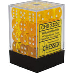Chessex: Translucent 12mm D6 Block (36) - Yellow/White