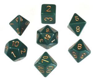 Chessex: Opaque 7-Die Set - Dusty Green/Copper