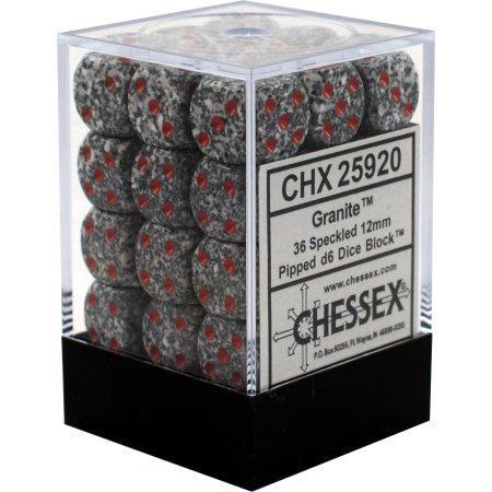 Chessex: Speckled 12mm D6 Block (36) - Granite