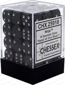 Chessex: Speckled 12mm D6 Block (36) - Ninja