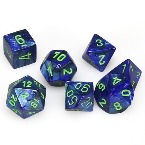 Chessex: Lustrous 7-Die Set - Dark Blue/Green