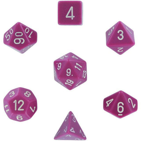 Chessex: Opaque 7-Die Set - Light Purple/White