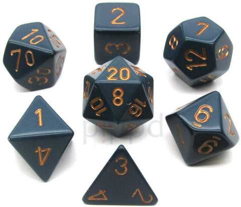 Chessex: Opaque 7-Die Set - Dusty Blue/Copper