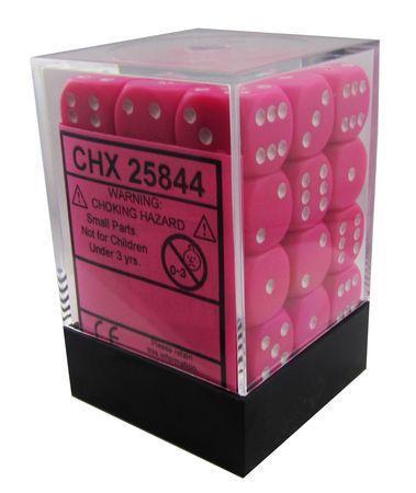 Chessex: Opaque 12mm D6 Block (36) - Pink/White