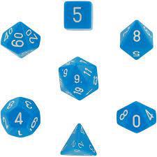 Chessex: Opaque 7-Die Set - Light Blue/White