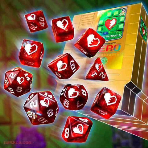 1UP Dice: Polyhedral Cartridge 7ct Sets: Healing Heart