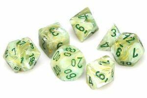 Chessex: Marble 7-Die Set - Green/Dark Green