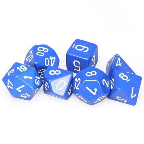 Chessex: Opaque 7-Die Set - Blue/White