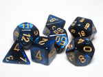 Chessex: Gemini 7-Die Set - Black Blue/Gold