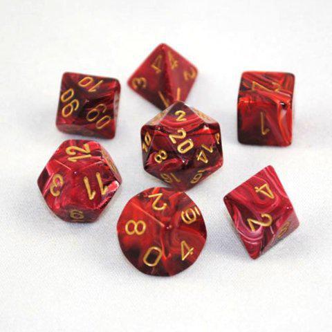 Chessex: Vortex 7-Die Set - Burgundy/Gold